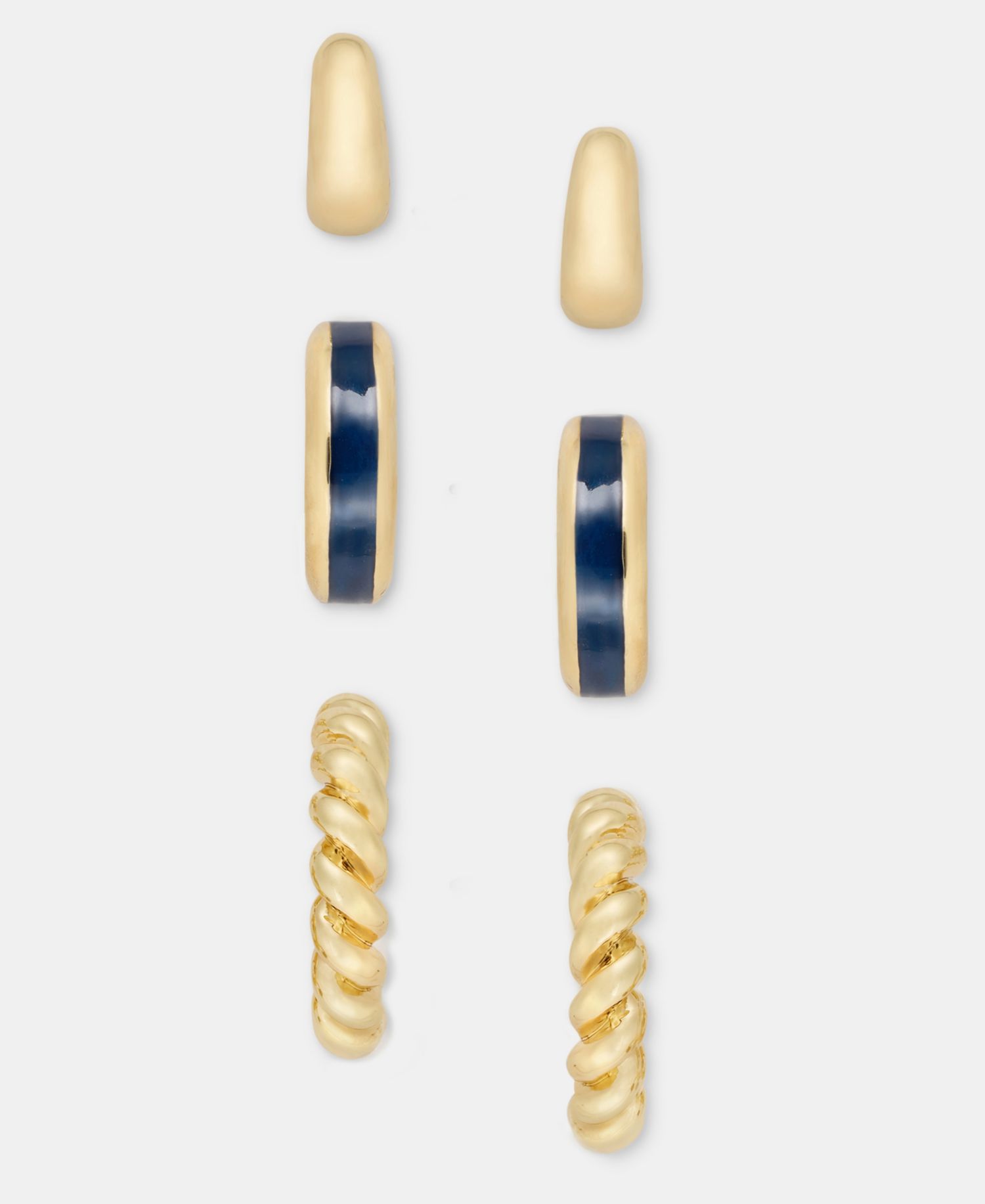 Gold-Tone 3-Pc. Set Huggie Hoop Earrings