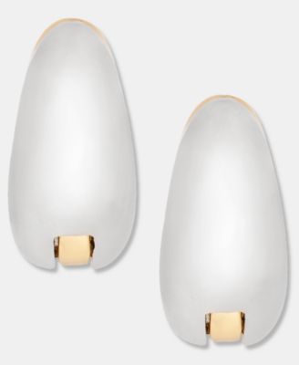 Two-Tone Small Hoop Earrings, 0.9"