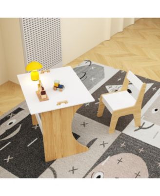 Kids Wooden Table & Chair Set - Convertible Tabletop
