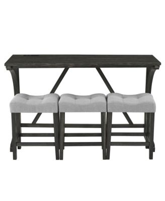 Industrial Bar Table Set with Power Outlet