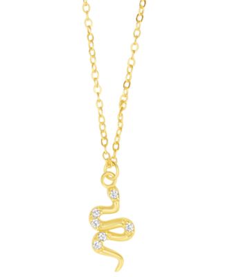 Cubic Zirconia Snake Pendant Necklace