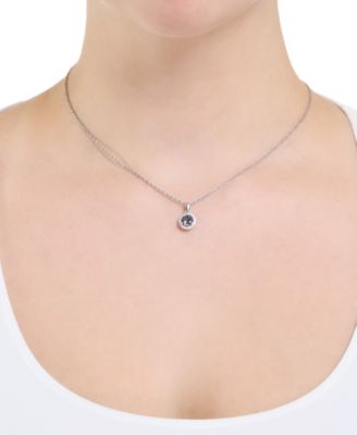 Cubic Zirconia Halo Pendant Necklace