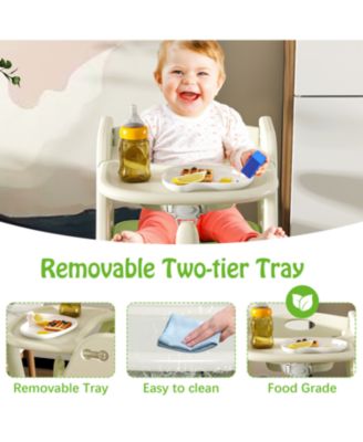 Adjustable High Chair, Toddler Tower, 5-Point Harness, Large Tray