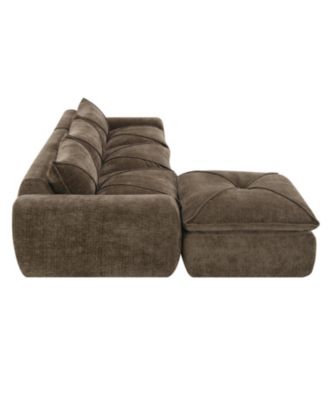  116" Fully Compressed Sofa, High Density Foam, No Assembly, Chenille