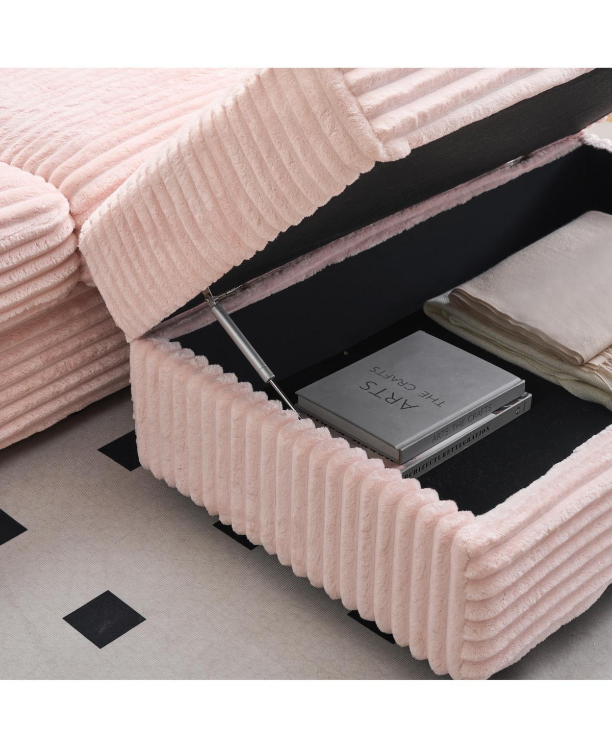 Streamdale Furniture Corduroy Sofa w/ Storage, Pillows - Living Room/Office