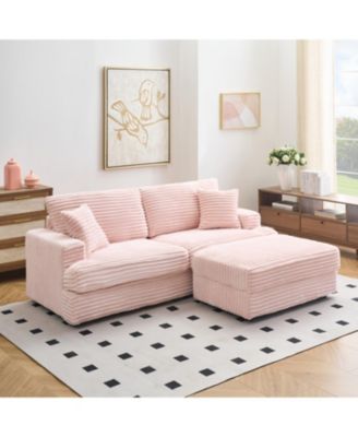 Corduroy Sofa w/ Storage, Pillows - Living Room/Office