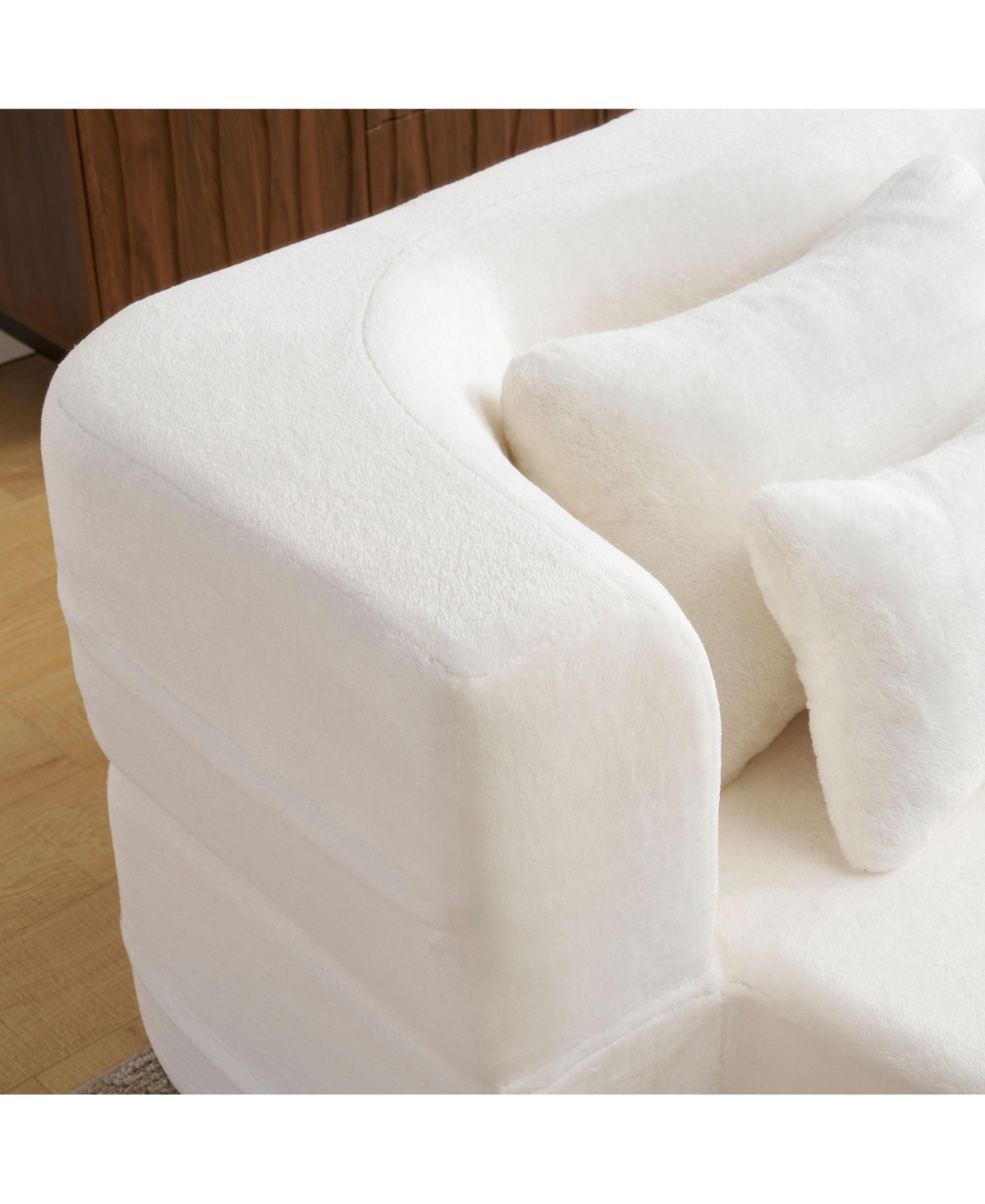 Streamdale Furniture Queen White Floor Sofa Bed with Pillows