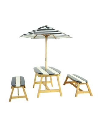 Streamdale Naturally Playful Kids Picnic Table with Umbrella, Indoor/Outdoor Toys-Dark Blue
