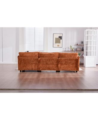 Oversized Sectional Sofa Cloud Couch w/ Ottoman, USB & Phone Holder
