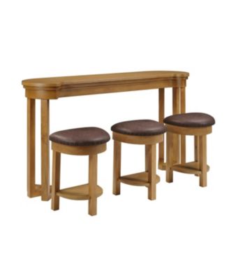 Streamdale Bar Table Set with 3 Stools - Counter Height, Natural