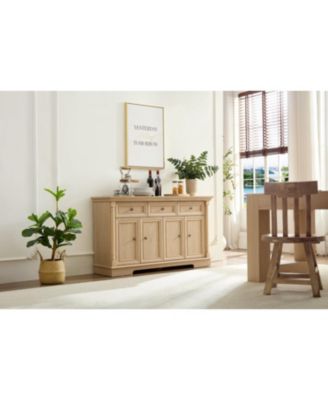  Farmhouse Kitchen Storage Cabinet, Roman Column Coffee Bar/Wine Cooler