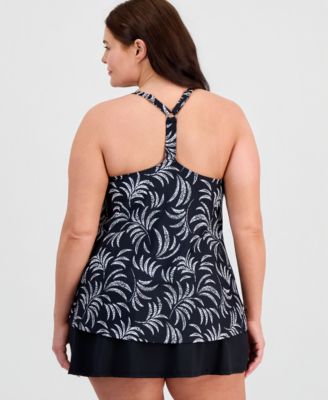 Plus Size Racerback V-Neck Tankini Top