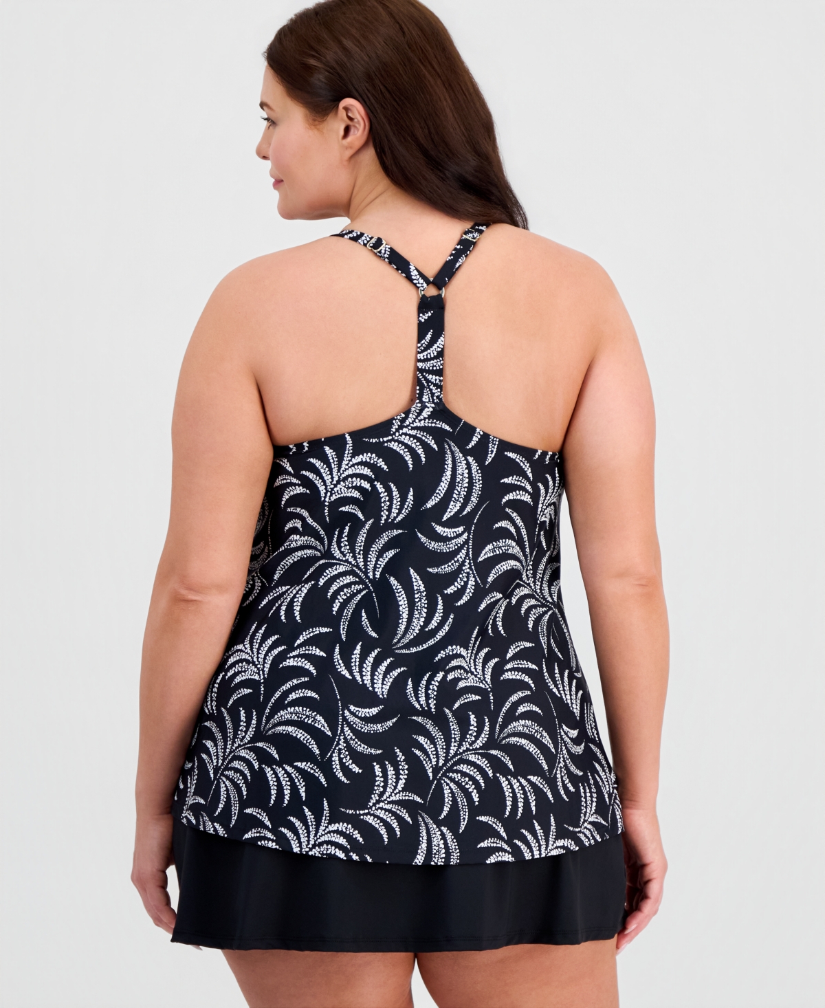 Island Escape Plus Racerback V-Neck Tankini Top, Macy's Exclusive