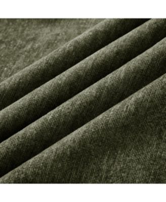 Green Chenille Sectional Sofa with Ottoman