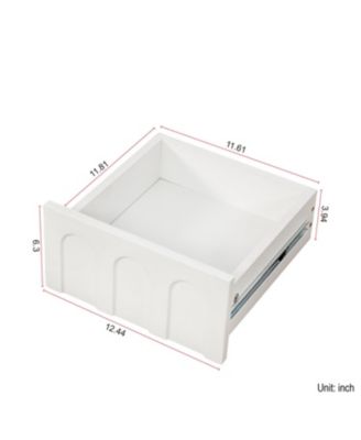 Streamdale White Sideboard Storage Cabinet  & Multi-Functional with Glass Doors