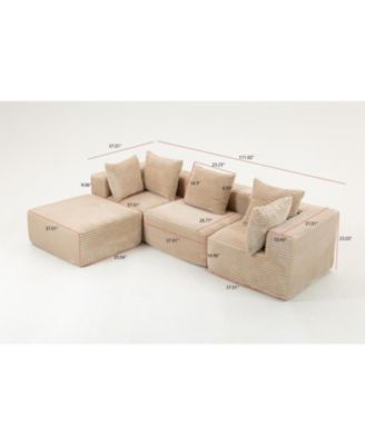  Corduroy Modular Lounge Sofa - No Assembly