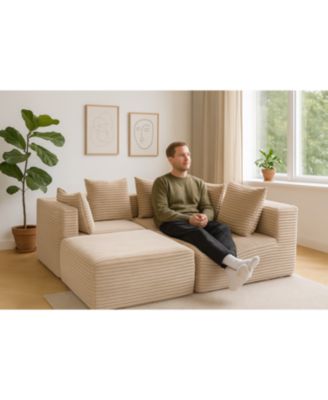  Corduroy Modular Lounge Sofa - No Assembly