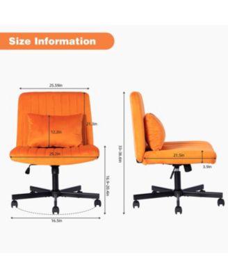 Orange Velvet Criss Cross Office Chair