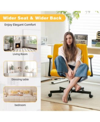 Streamdale  Linen Ergonomic Office Chair with Wheels