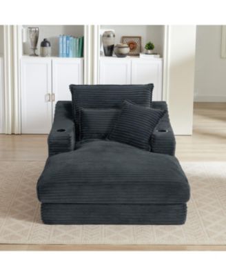 Streamdale Modern Cushioned Sofa Lounge Chair - Dark Gray