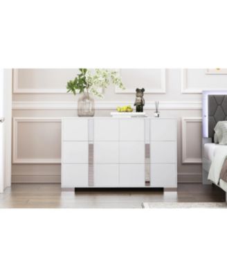 Elegant Modern Mirrored Dresser with 6 Drawers (Old SKU WF319354AAK)