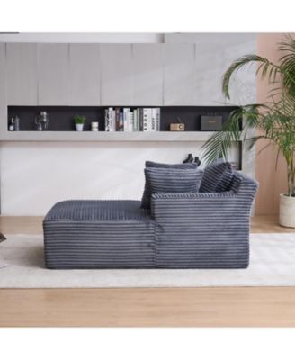 Streamdale Oversized Chaise Longue Chair Indoor Modern Upholstered Corduroy Deep Seat Sofa Bed
