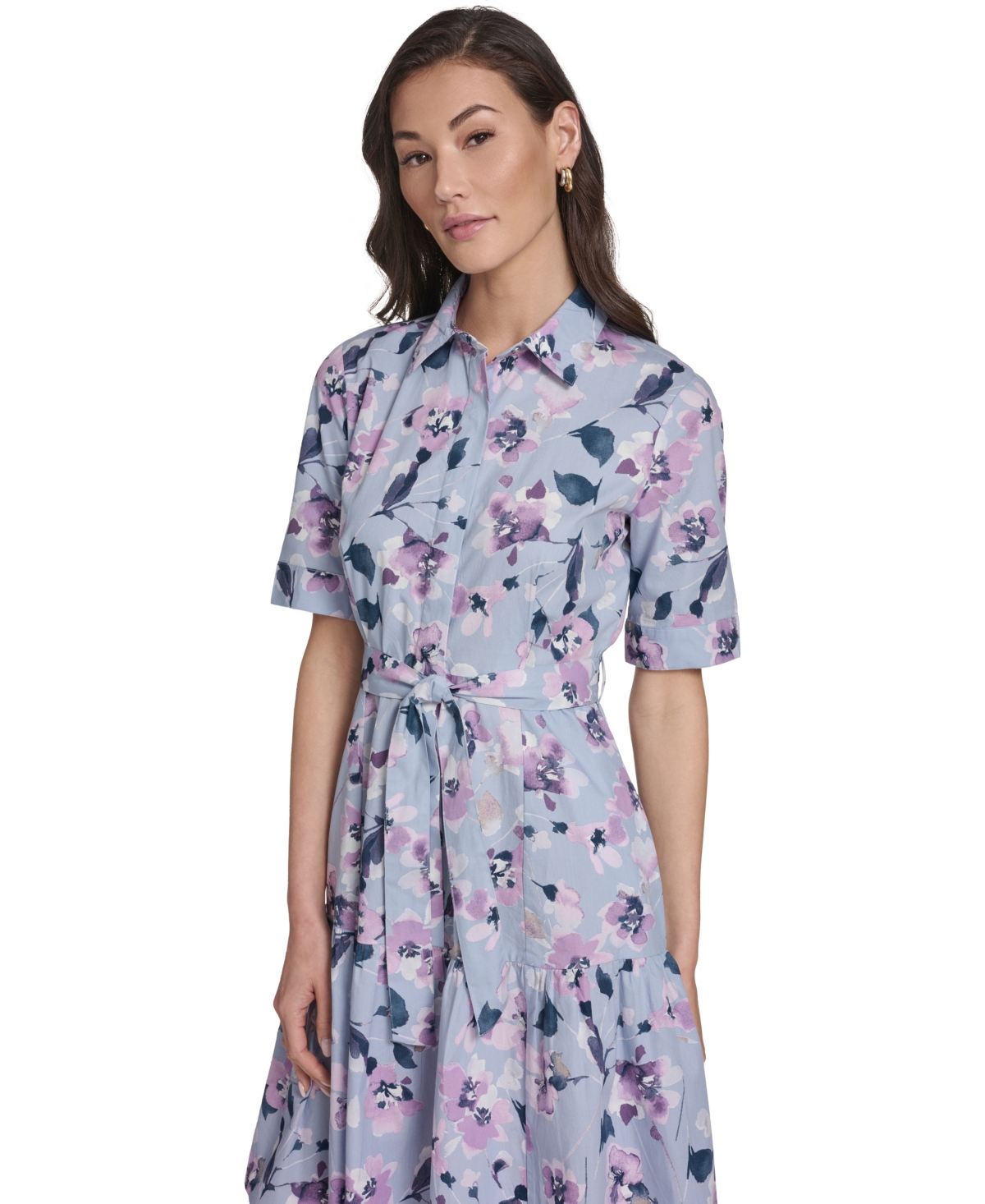 Calvin Klein Women's Short-Sleeve Collared Shirt Dress