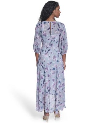 Women's Faux Wrap Balloon-Sleeve Dress