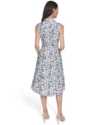 Women's Sleeveless Button Front Shirt Dress