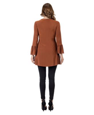 Women's Long Bell Sleeve High Low Tunic Top