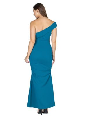 Women's Formal One Shoulder Rouched Mermaid Maxi Dress