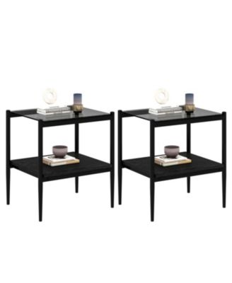 Gray Glass Coffee & End Table Set - Modern Living Room Tables