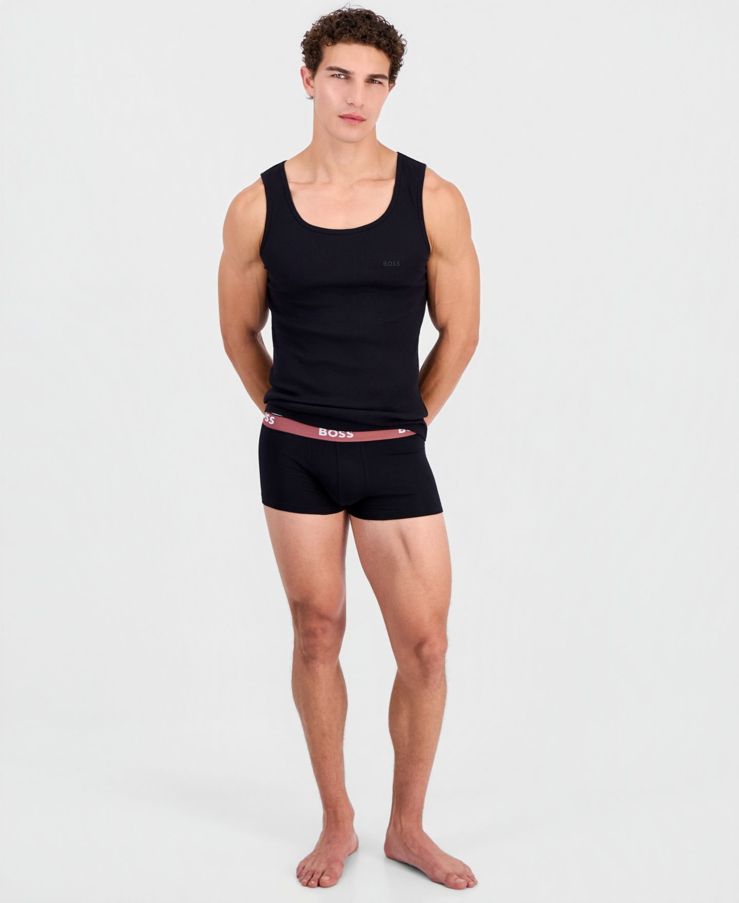Мужские топы Hugo Boss Ribbed Tank Tops, Pack of 3, цвет: Белый — фото 2