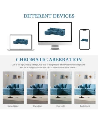 Chenille Modular Sectional Sofa with Ottoman