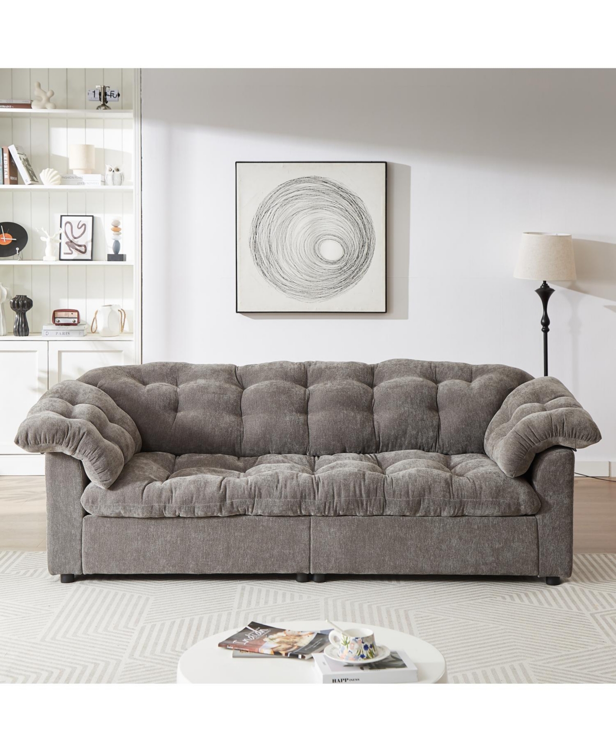 Streamdale Furniture 99" Chenille Deep Seat Sofa - Grey