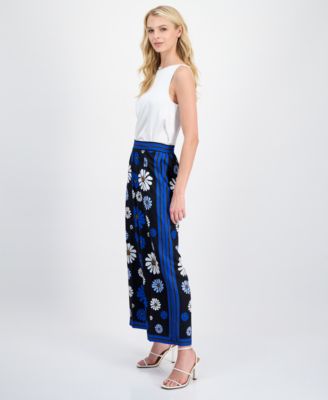 Women's Floral Wide-Leg Ankle Pants