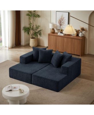 Chenille Sectional Sofa Plush Chaise, Versatile Design