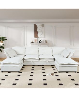  Modern 6-Seater Modular Sofa with Storage + Sofa Bed