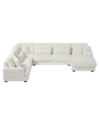 Streamdale 129" U-Shaped Sectional Sofa in Corduroy with Chaise