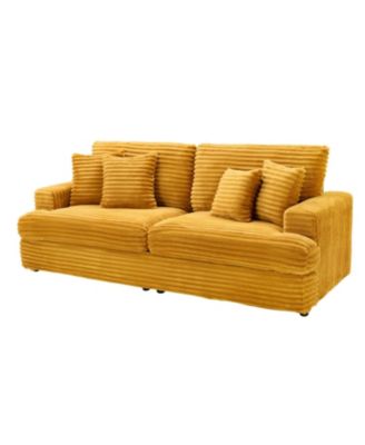 Streamdale Corduroy Sofa 79.3", 3-Seater  with 4 Pillows
