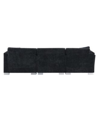 Modern Cloud Sectional Sofa, 4-Seat L-Shaped Couch with Pillows