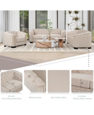 64.3" Velvet Loveseat Sofa