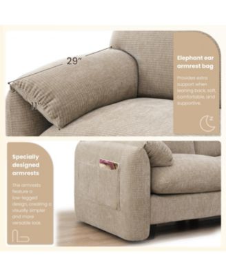 108" Modular Sectional Sofa Wide Seat USB Charger Ottoman