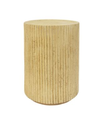 MGO Cylindrical Side Table Wood-like texture Antique brown