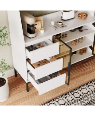 Modern Sideboard 3 Drawers & Glass Door