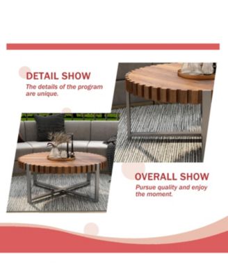 Felief 31.4-inch Round Wood Coffee Table