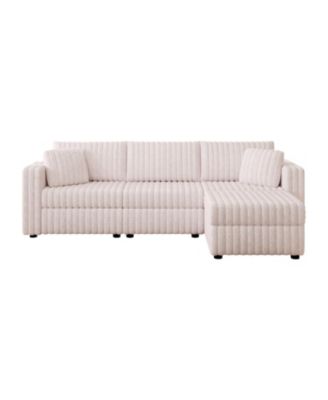 106" 2-Piece Fabric Upholstered Sofa & Ottoman Set