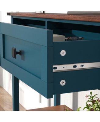 Farmhouse Console Table - 2 Drawer & Shelf - Pagoda Blue