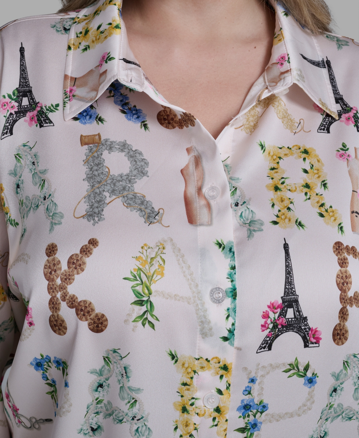 Karl Lagerfeld Paris Plus Allover Printed Shirt