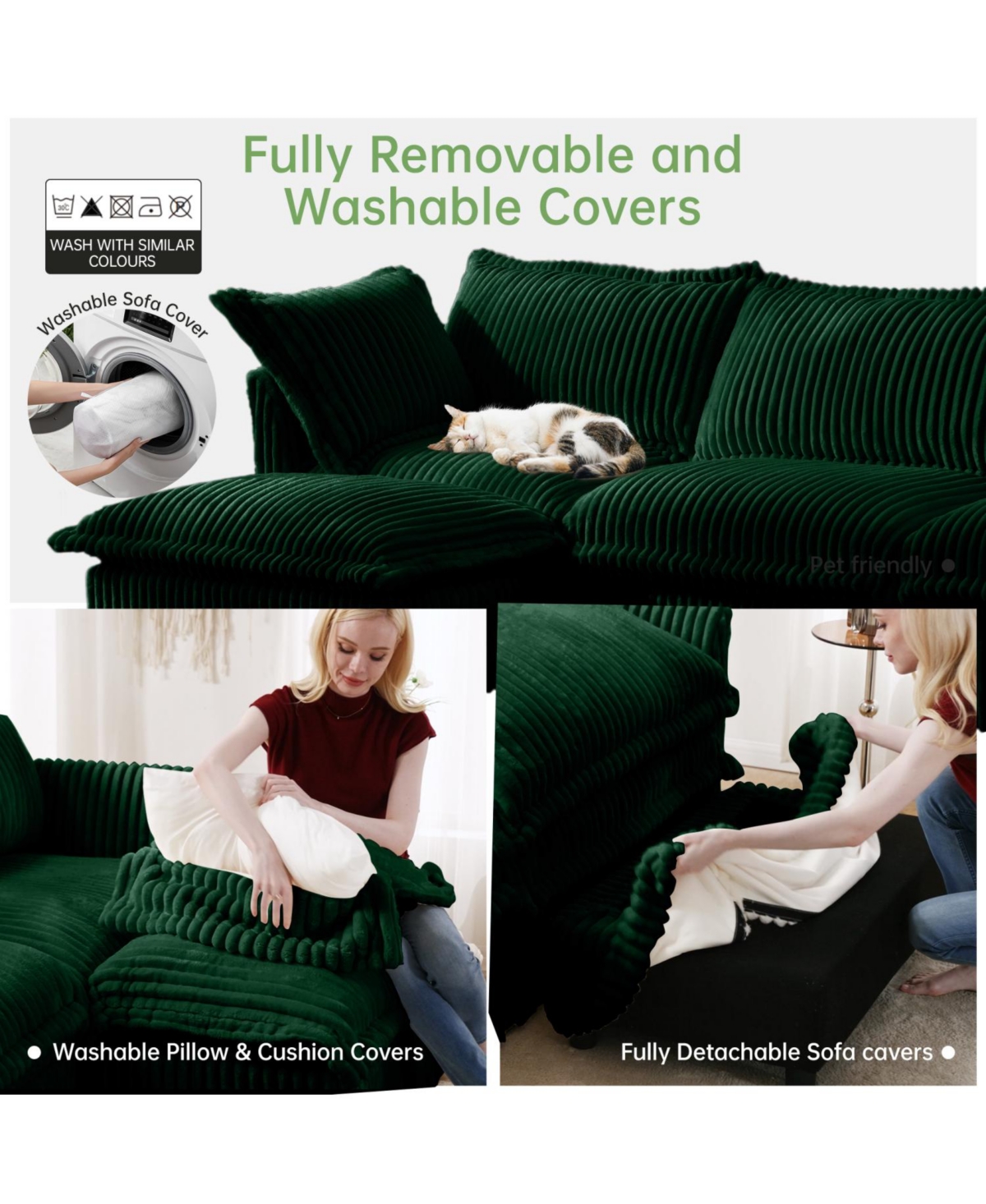 Streamdale Furniture 2-Seat Corduroy Slipcovered Sofa